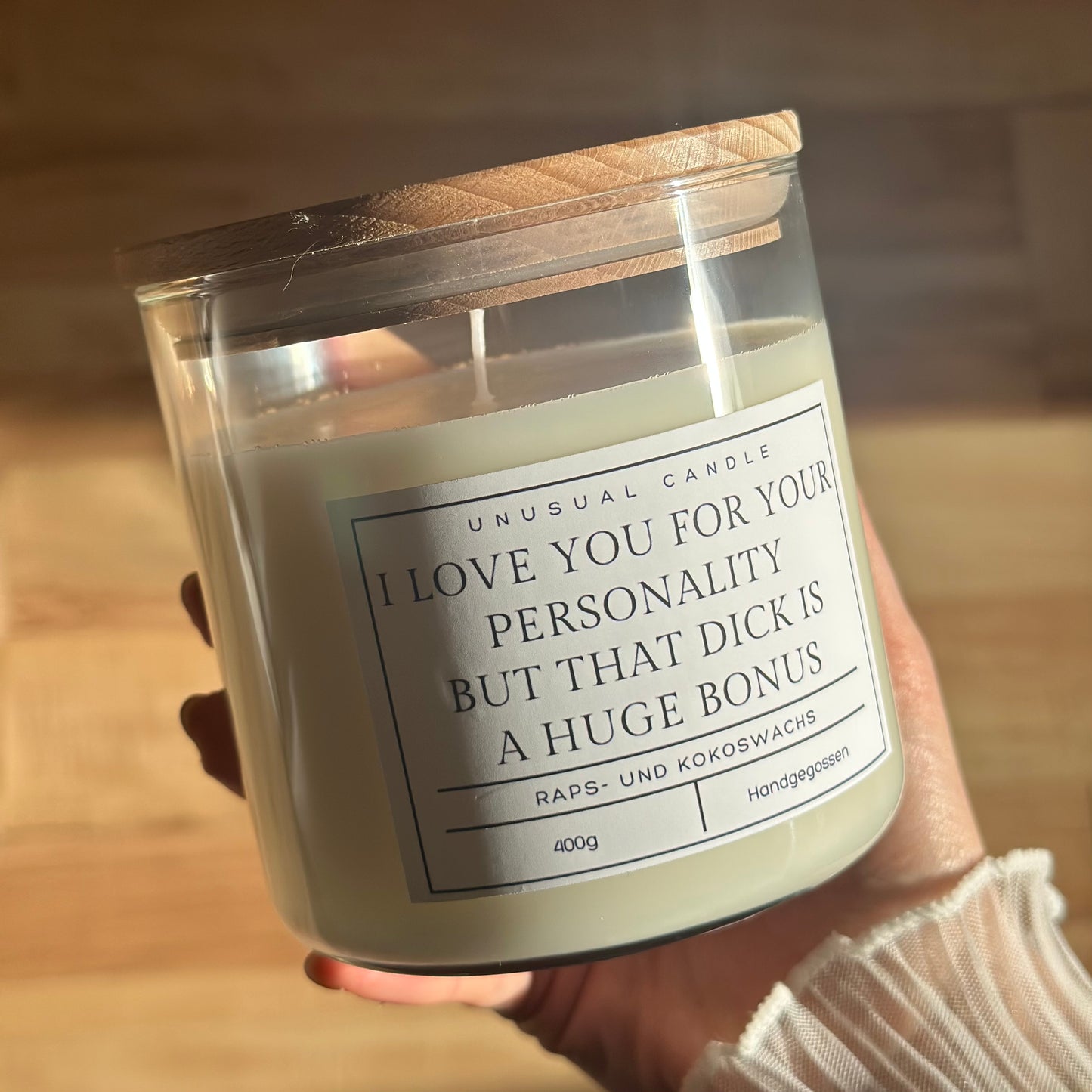 Kerze 'i Love you for your personality but..'